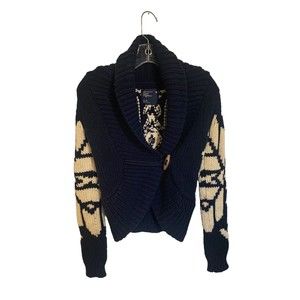 American Eagle Outfitters sweater size XS wool Navy White Shetland Style